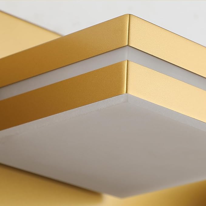 SineRise LED Modern Bathroom Vanity Light Fixtures (5-Light, 40-Inch), Matte Gold Modern Acrylic Bathroom Wall Lighting Fixtures Over Mirror (Cool White 6000K)