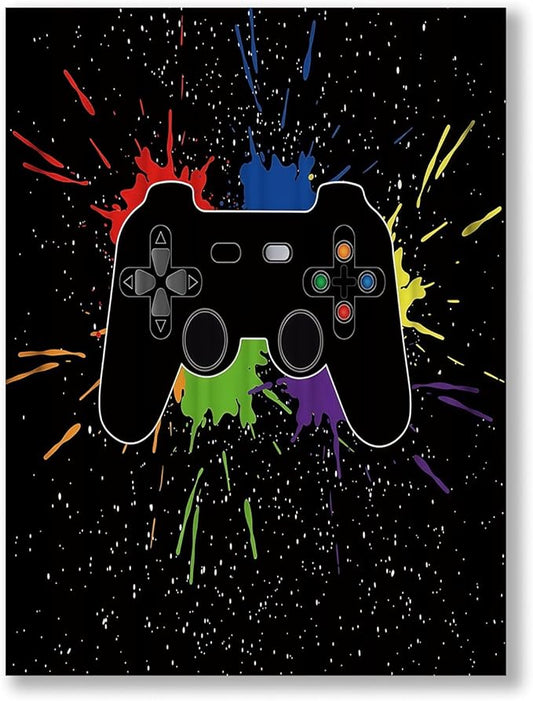 Game Room Decor Gaming Graffiti Wall Art Gamepad Painting Banksy Canvas Wall Art Pop Art Wall Decor Ready to Hang 12x16 Inch