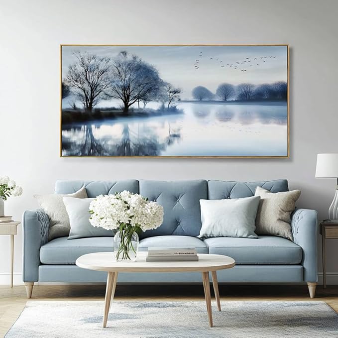 SDYA Pictures for Living Room Wall Art Bedroom Landscape Wall Decorations Lake Pictures Nature Wall Art for Dining Room,Office -24"x48"