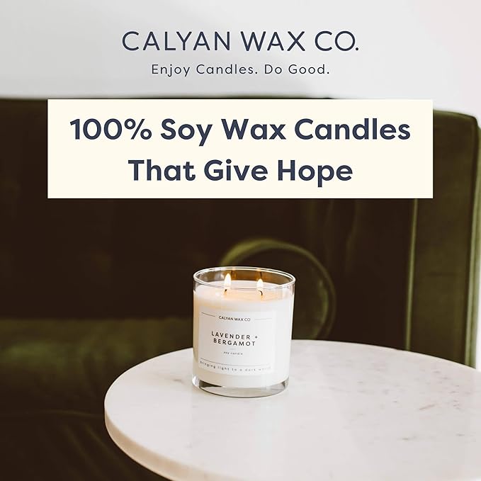 Calyan Wax Co. 2 Wick Candle, Palo Santo + Cypress Scented Candle, 37 Hour Burn Time, Aromatherapy Soy Candles, Non Toxic & Vegan Soy Wax, Glass Tumbler Scented Candles, 12.5oz