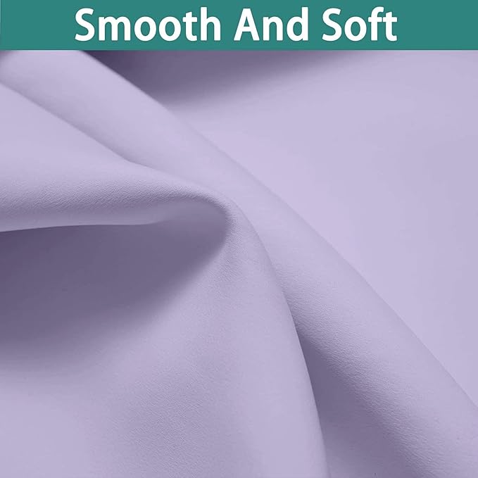Yakamok 63 Inch Length 100% Blackout Curtains for Bedroom, 2 Thick Layers Thermal Insulated Grommet Total Blackout Drapes with Black Liner for Living Room (42Wx63L,Lilac, 2 Panels)