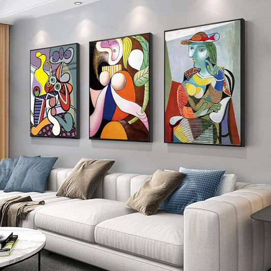 Aesthetic Abstract Canvas Wall Art Large Size 32" X 24" X 3 Pieces Modern Art Framed Decorative Painting Natural Minimalist Posters Prints Living Room Bedroom Bathroom Kitchen Office Wall Decor