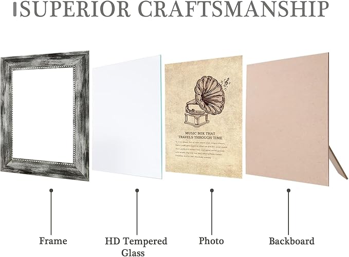 5x5 Picture Frame with Real Glass, 4 set Ornate Vintage Picture Frames for Wall or Tabletop Display, 5 x 5 photo Frame for Wall home best gift