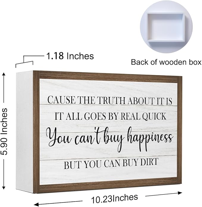 Buy Dirt Bible Verse Wooden Box Sign Decor,10.3 * 6 Inches,Funny Rustic Religious Sign for Christian Home Dining Room Kitchen Counter Tabletop Wall Decor