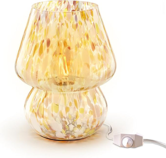 Next Glow Mushroom Lamp – Modern Dimmable LED Night Light for Bedrooms, Kids Rooms, Bedside Nightstands, Living Room Table and Kitchen Decor – Desk Light, E26 Socket w 120V Bulb, 5.9 x 7.3 (Colorful)