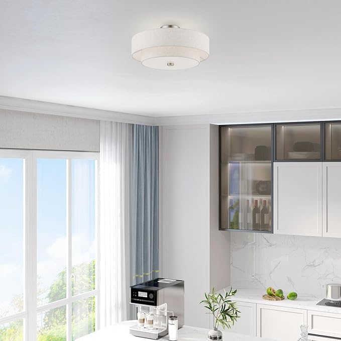 Livex Lighting Meridian 4 Light Semi-Flush in Brushed Nickel (51085-91)