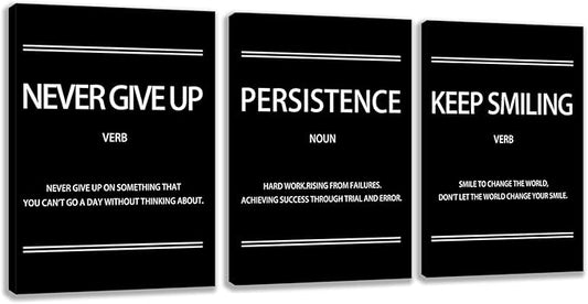 Motivational Wall Decor Paintings Inspirational Office Wall Decor Posters Prints 3 Pieces Bedroom Decor Living Room Office Canvas Picture Wall Painting Home Decoration Framed Artwork (36''W x 16''H)
