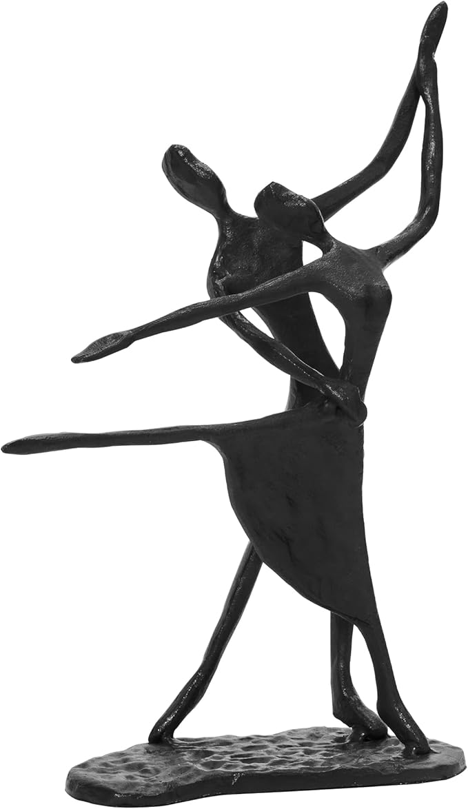 Handcrafted Iron Couple Sculpture Cast Iron Gift for Anniversaries Wedding Birthday Valentines, Desktop Decoration