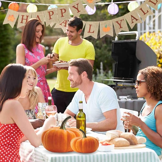 Happy Fall Yall Burlap Banner for Fireplace Thanksgiving Decor Fall Sign Mantel Autumn Rustic Maple Leaf Pumpkin Harvest Banner Autumn Hanging Decorations Wall Indoor Outdoor Office Home Back Drop