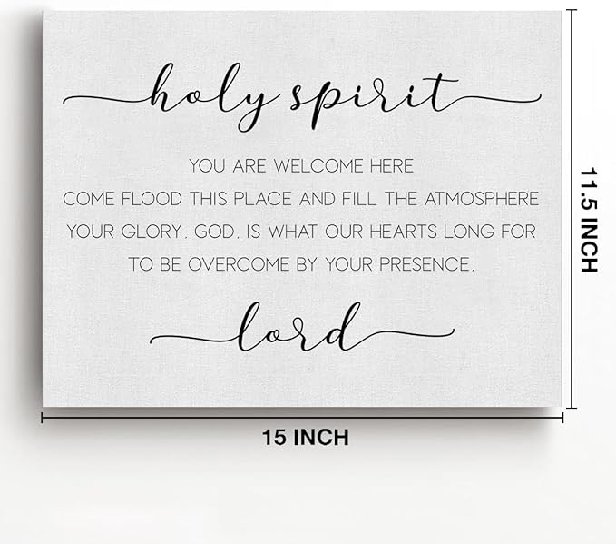 Bible Verse Canvas Wall Art Holy Spirit You Are Welcome Here Religious Canvas Prints Framed Scripture Painting Artwork Ready to Hang Christian Home Office Wall Décor