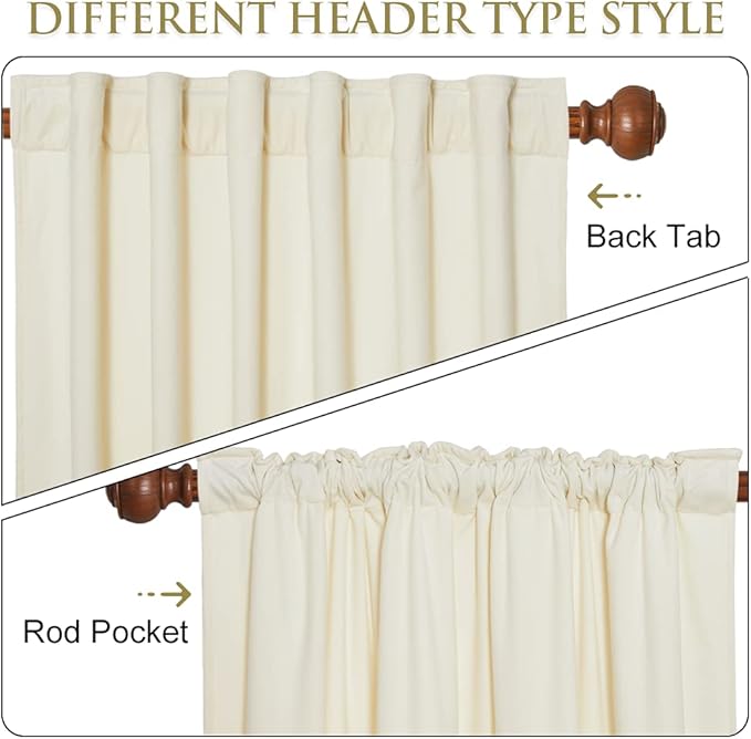 StangH Ivory Curtains 92 inches Long for Living Room, Back Tab Soft Velvet Privacy Window Drapes, Elegant Bedroom Decor White Backdrops for Party, W52 x L92, 2 Panels
