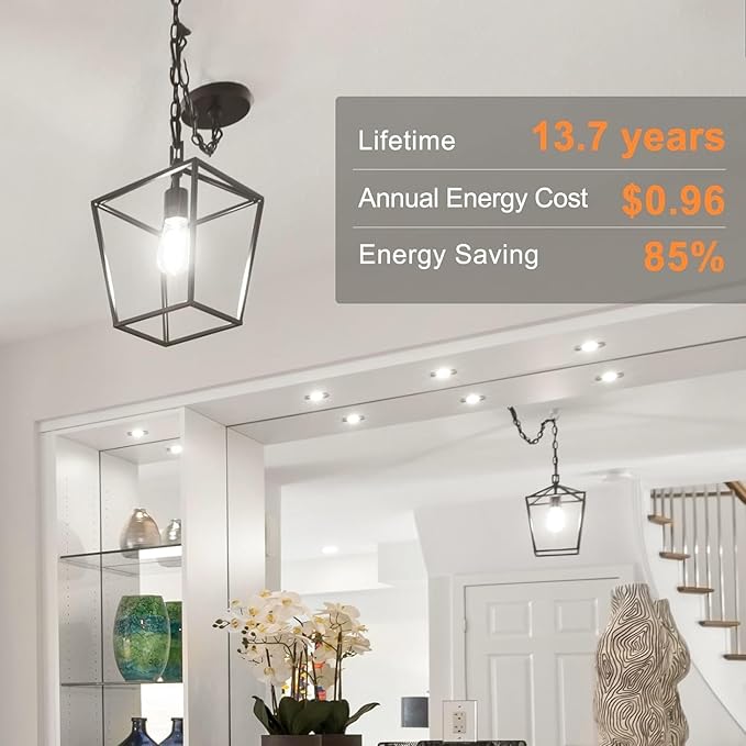 TJOY 12 Pack E26 Base Vintage LED Edison Light Bulbs, 60W Equivalent Dimmable, 4000K Natural White, 8W ST58 LED Filament Bulbs, 800Lumens, CRI80+, Antique Glass Style for Home, Bedroom, Farmhouse