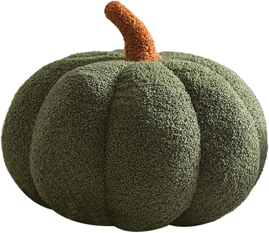 3D Simulated Pumpkin Pillow Plush Pillow Sofa Cushion (13inch, Olive)