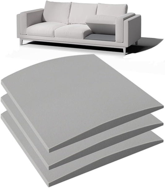 Couch Cushion Support for Sagging Seat - 20" x 20" High-Density Curved Foam Sofa Cushion Support Board, Couch Supporter for Under The Cushions, Grey Set of 3