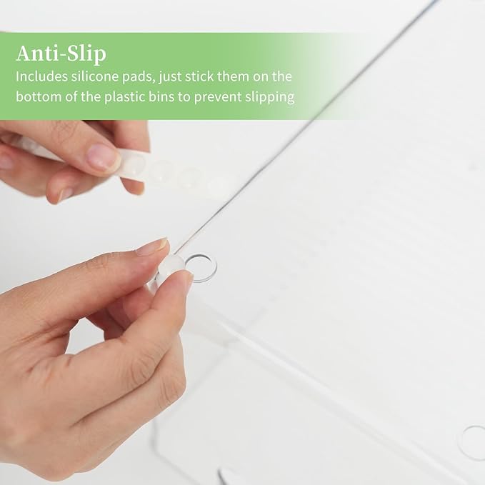 6 Pack Clear Plastic Storage Bins Snack Organizers with Lids Handle for Home Organization Kitchen Cabinet Fridge Laundry Room Office Closet Garage Freezer