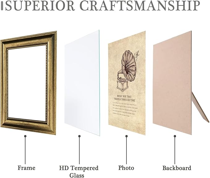 8x10 Picture Frame,Ornate Finish Photo Frame Farmhouse Rustic Vintage Distressed Bronze Photo Frame for Wall or Tabletop Display Family Friends Wedding Gift