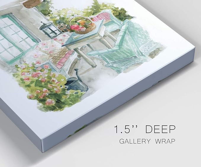 Wexford Home Square Premium Gallery Wrapped Canvas Flower Multicolor Wall Art Abstract Floral Romance Modern Pictures Print for Home Office, Ready to Hang, cottage retreat, 24x24