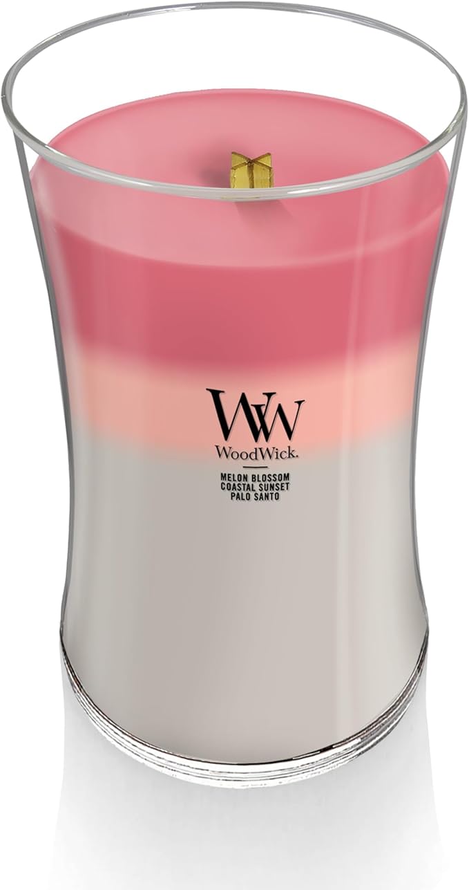 WoodWick Large Hourglass Candle Shoreline - Premium Soy Blend Wax Pluswick Innovation Wood Wick Made in USA