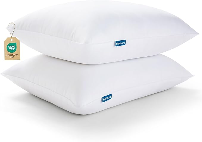 Bedsure Pillows Queen Size Set of 2 - Soft Bed Pillows for Sleeping 2 Pack, Fluffy and Supportive, Hotel Quality, Original Down Alternative Filling for Side, Back Sleepers