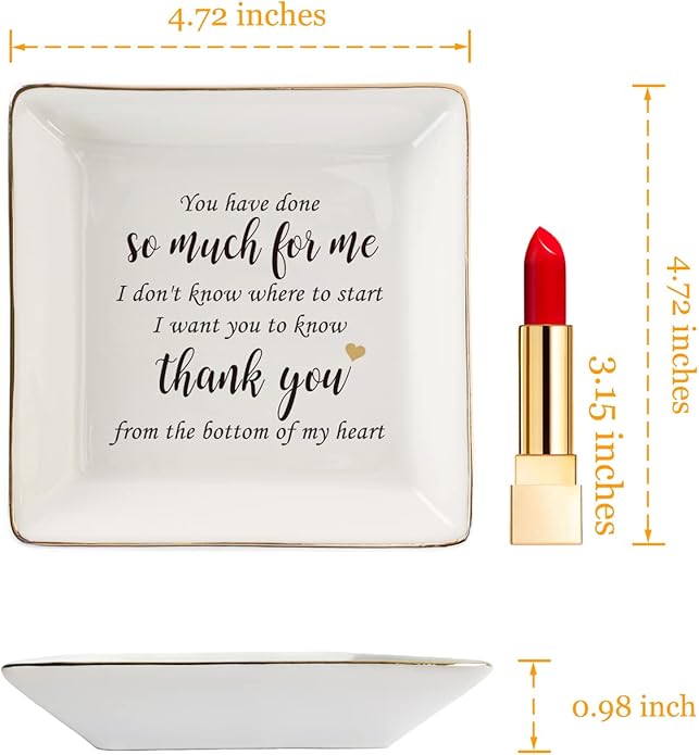 HOME SMILE Ceramic Ring Dish Jewelry Tray for Mom Sister Friends