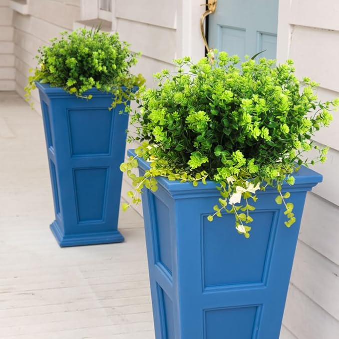 RECUTMS Artificial Outdoor Flowers Artificial Greenery Artificial Plant Bundles Spring Greenery Outdoor Plants Artificial UV Resistant for Porch Artificial Eucalyptus Stems,10 Pcs(Green)