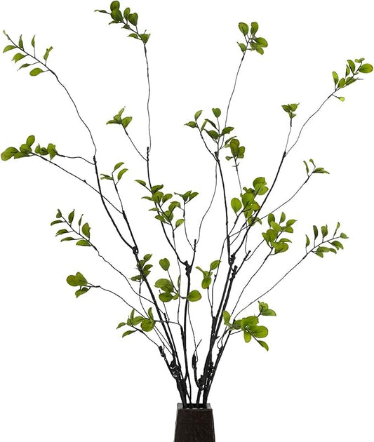 4Pcs 35.4” Artificial Eucalyptus Branches for Vase Filler, Faux Greenery Stems, Bendable Twig Leaves for Minimalist Indoor Home Decor