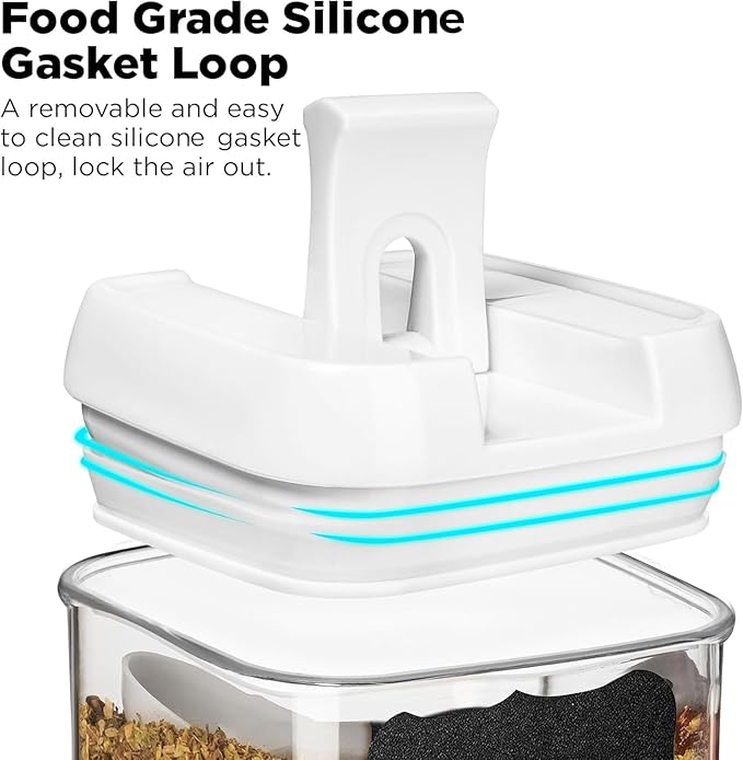 Shazo 9 PC Airtight Food Storage Containers - BPA Free Clear Plastic Snack & Spice Containers with Easy Lock Lids - Kitchen and Pantry Organization for Herbs, Coffee, Tea - 0.5L / 2.1 Cups