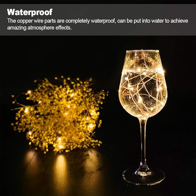 MUMUXI 48 Pack 7.2ft Fairy Lights Battery Operated, 20 Micro LED Mini Waterproof String Lights Copper Wire Firefly Starry LEDs for DIY Wedding Party Mason Jars Crafts Christmas Decoration Warm White