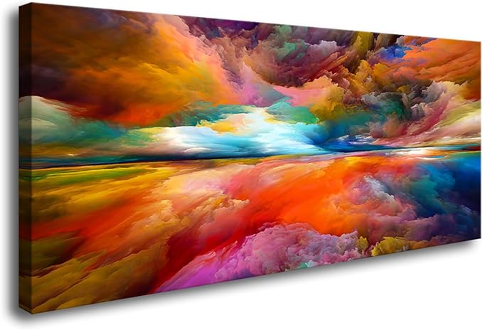 YYYYHPP YP2075 Abstract Wall Art Colorful Clouds Landscape Pictures Canvas Prints Paintings Ready to Hang for Living Room Bedroom Kitchen Home and Office Wall Decor