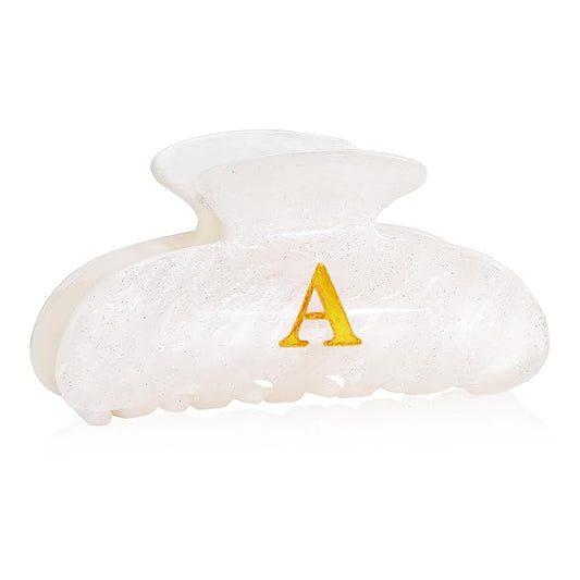 Fohuo Christmas Stocking Stuffers for Women - White Cute Hair Claw Clips for Teenage Girls Gifts, Stocking Stuffers for Women Teens Daughter Sister Granddaughter, Christmas Birthday Gifts - Letter A