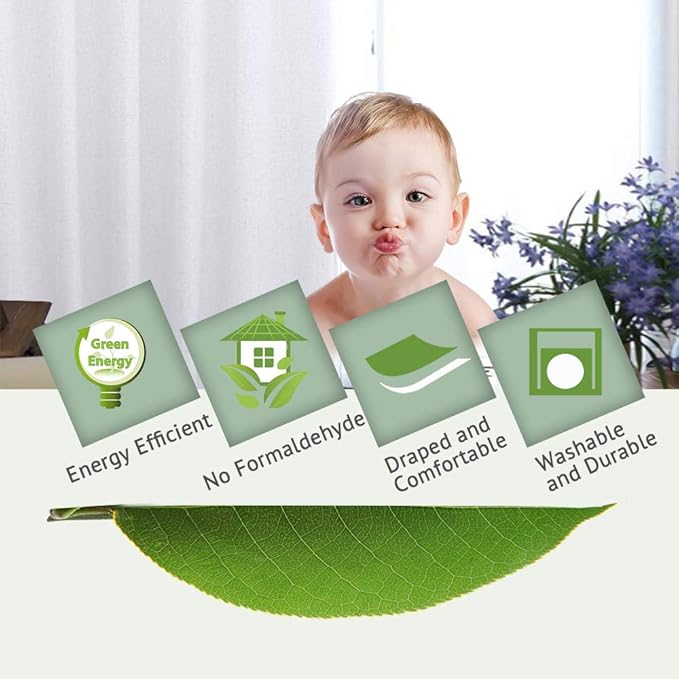 H.VERSAILTEX 100% Blackout Curtains for Bedroom 63 Inches Long Grommet Linen Face Full Light Blocking Curtain Drapes for Living Room Thermal Insulated Linen Look Curtains 2 Panels Set, Bright White