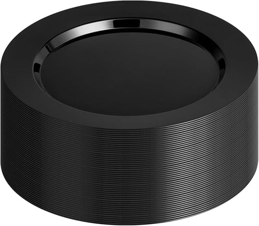 50PCS Black Plastic Plates, 10.25 Inch Disposable Dinner Plate Party, Heavy Duty Disposable Plastic Plates - Ideal for Halloween Parties, Wedding and Birthday, Everyday Meals Use