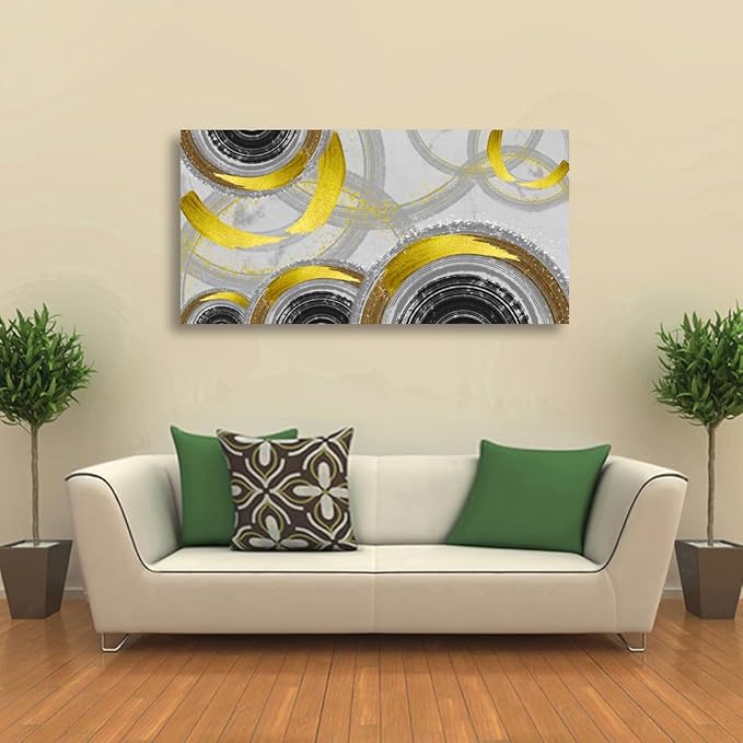 Yellow Abstract Smart Line Pictures Canvas Wall Art for Living room Bedroom Wall Decor,Smart Line Wall Art Print Paitnings for home Decor,Morden Artwork Full of Imagination Line Drawing Canvas Art