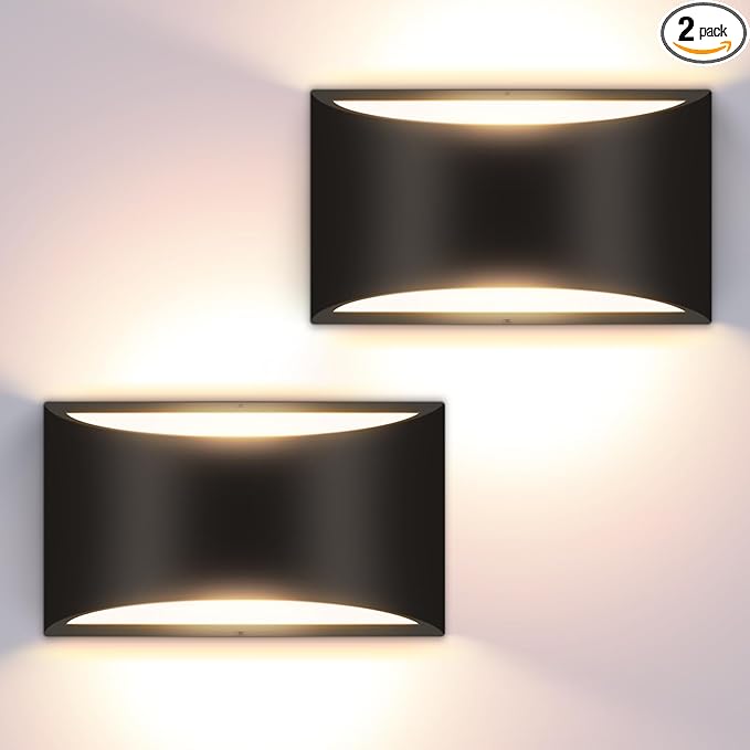 Modern LED Wall Sconces,3000K Warm White Wall Sconces Set of Two Hardwired Up and Down Wall Mount Light(with G9 Bulbs)