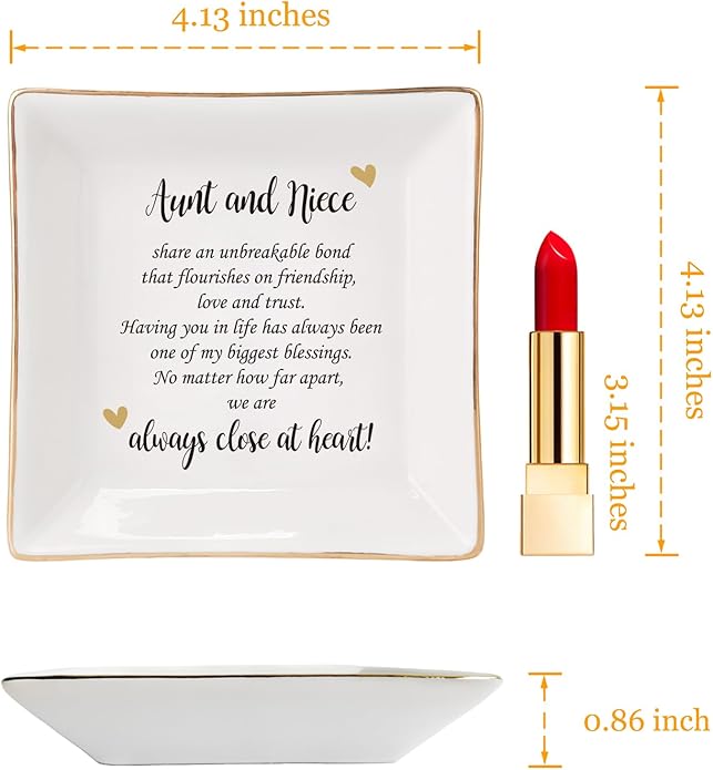 HOME SMILE Ceramic Ring Dish Jewelry Tray for Mom Sister Friends