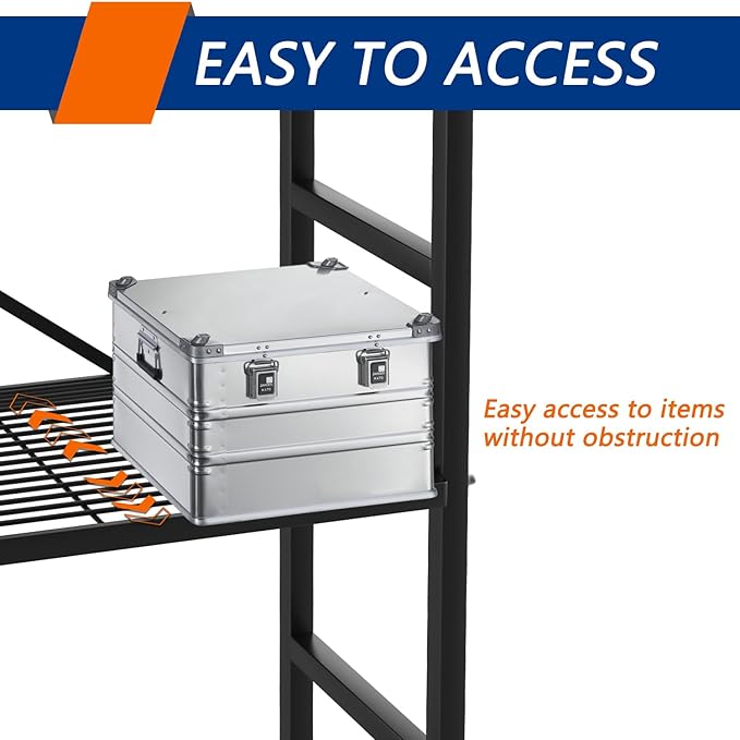 5-Tier Heavy Duty Garage Shelving Unit,Standing Storage Shelf,Metal Wire Rack Shelf Suitable for Laundry Rooms,Bathrooms,Kitchen Storage Rooms,Wardrobes(Black,37.8L x 14W x 65.7H)