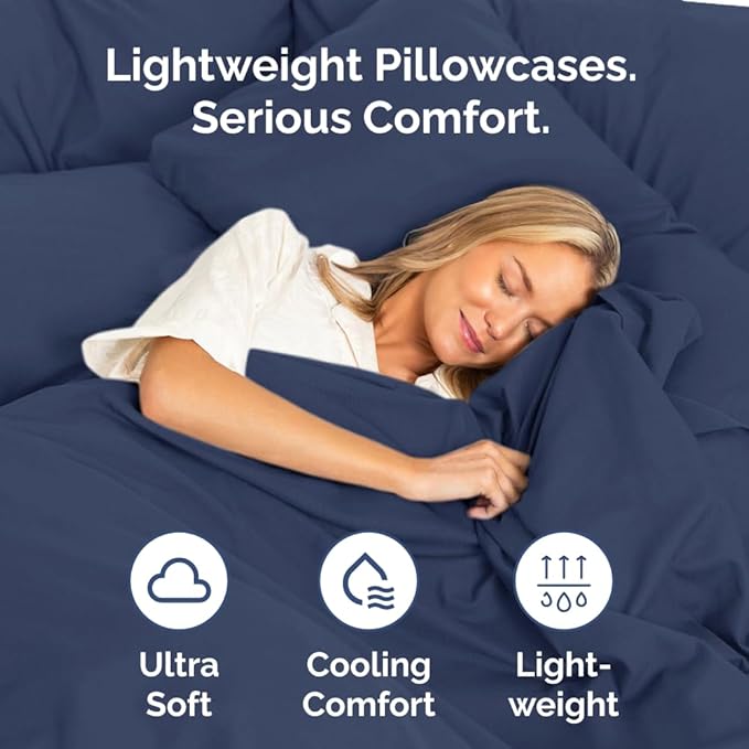 New Pillow Cases, Body, Navy Blue