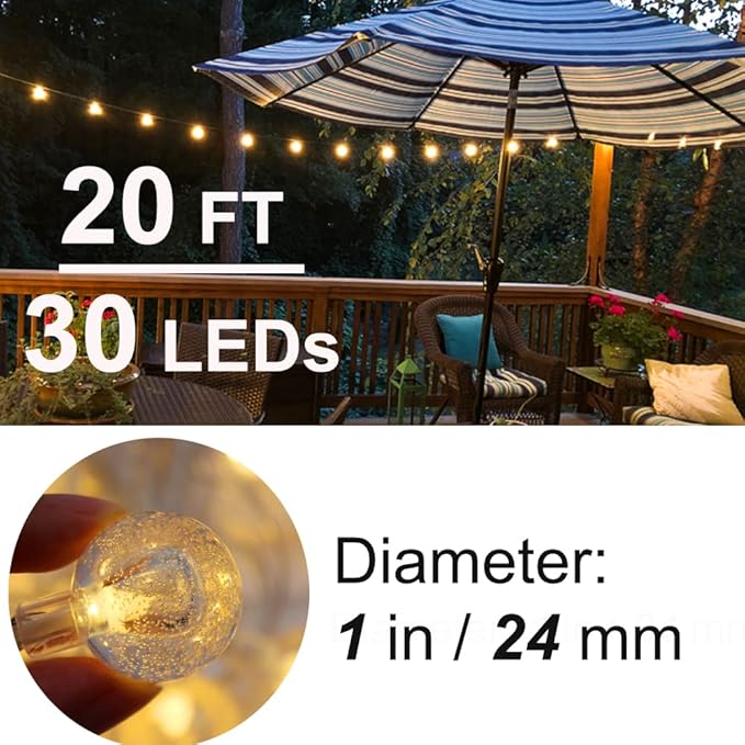 Mocalido 20ft Color Changing Globe String Lights Indoor, Hanging Colored Lights for Bedroom 30 LED USB Powered with Remote, Fairy Lights Classroom, Camping Tent Decor