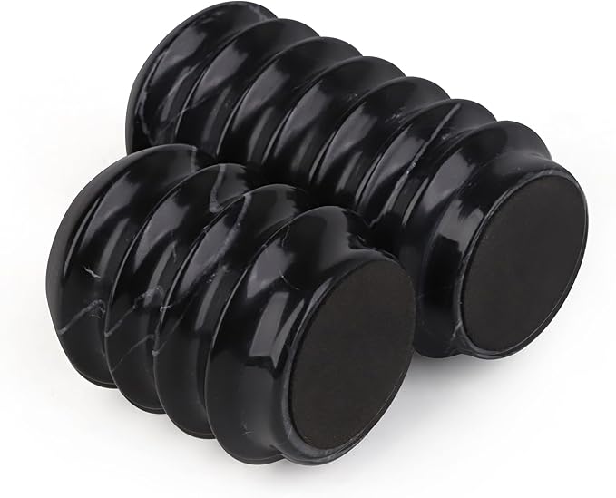 HofferRuffer Marble Candlestick Holders, Set of 2 Natural Stone Candle Holder Decorative Candle Stands for Wedding, Dinning, Party, Table Centerpieces, Fits 3/4'' Thick Candles (MarbleBlack)