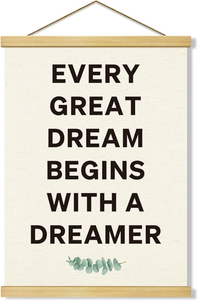 Inspirational Canvas Poster,Positive Affirmations, Canvas Poster Wood Hanger, Motivational Home Office Decorate, Classroom Decor, Positive Mindset Canvass Banner, Farmhouse Hanging Decor