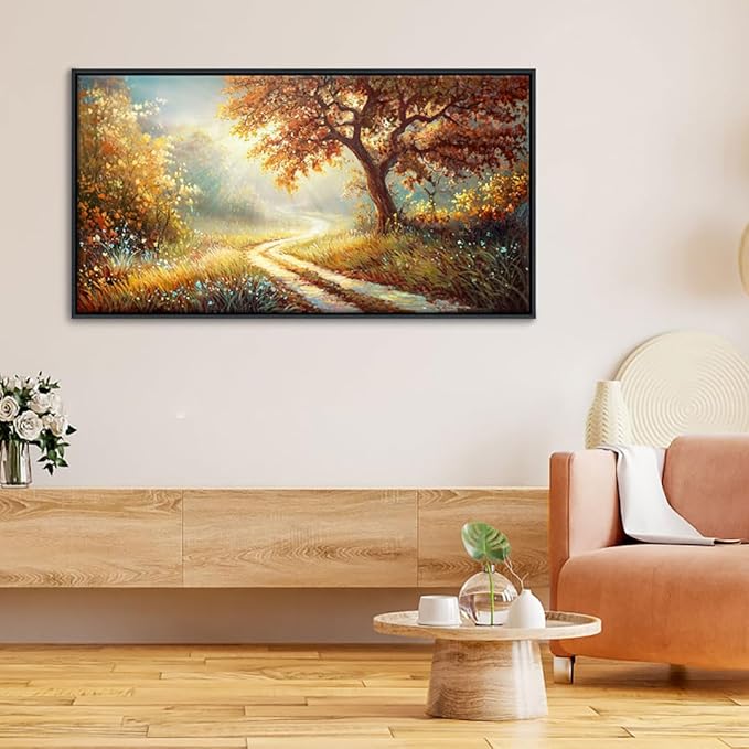 Forest Canvas Wall Art Large Wall Decor for Living Room Farmhouse Landscape Painting Wall Pictures Office Mural Farmhouse Home Decor 20x40 Inches Wood Framed