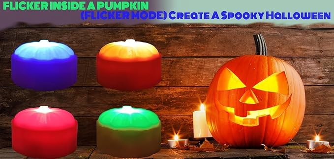 Halloween Pumpkin Lights with Timer Remote, Battery Operated RGB Pumpkin Lights Flickering Flameless LED Candles Halloween Decor Jack-O-Lantern Decorations