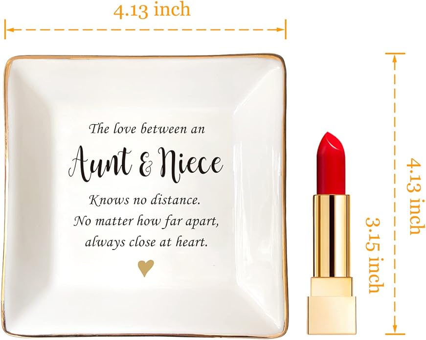 HOME SMILE Ceramic Ring Dish Jewelry Tray for Mom Sister Friends