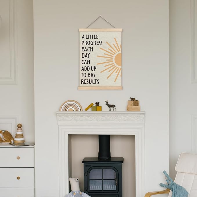 Supwhd Positive Affirmations Wall Decor, Inspirational Add Up to Big Results Wall Art Framed, Motivational Quotes Wall Art for Home Office Classroom, 16x24