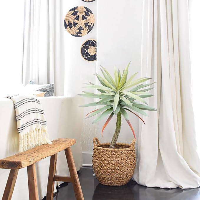 Briful Large Fake Agave Plants 3ft/35inch Tall Artificial Yucca Plants in Black Pot Outdoor Faux Agave Plants for Home Decor Office Fornt Porch Balcony Living Room Decor