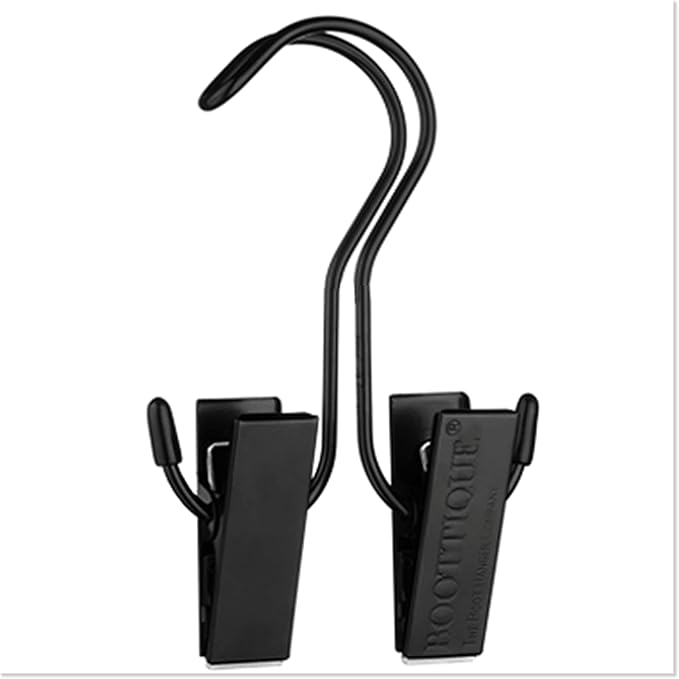 The Original Boot Hanger - Shoe Storage Space Saver (Set of 3); Boot Hanger, Boot Holder, Boot Clips, Boot Storage (3 Black Boot Hangers))