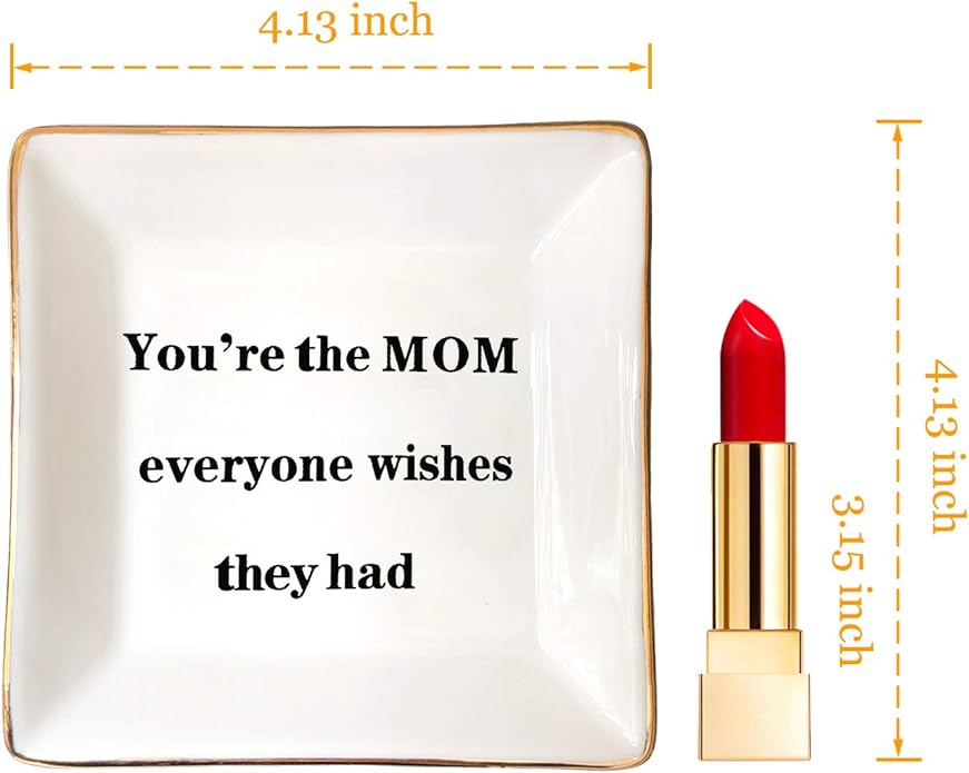 HOME SMILE Ceramic Ring Dish Jewelry Tray for Mom Sister Friends