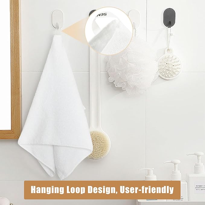 SEMAXE White Bath Towel Set, 100% Cotton Bathroom Towels with Hanging Loops and Nano-Bio Lifecycle Labels, Luxury 8 Piece Towel Set Include 2 Bath Towels, 2 Hand Towels, 4 Washcloths