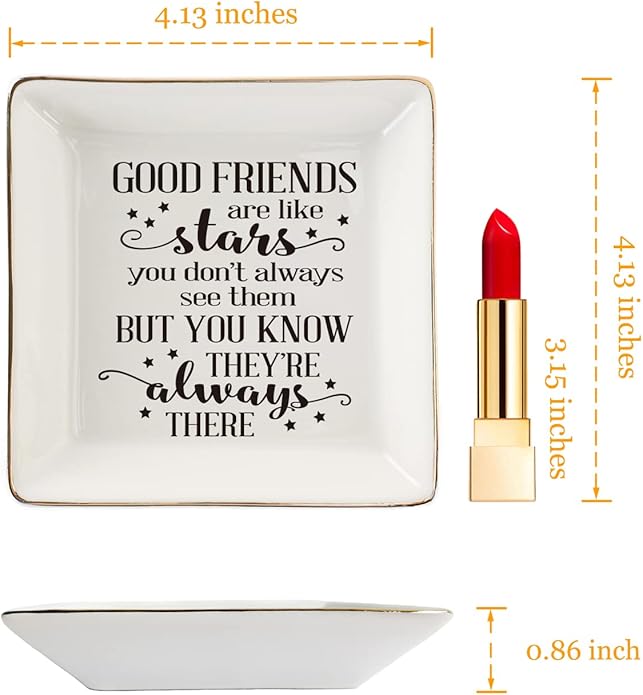 HOME SMILE Ceramic Ring Dish Jewelry Tray for Mom Sister Friends