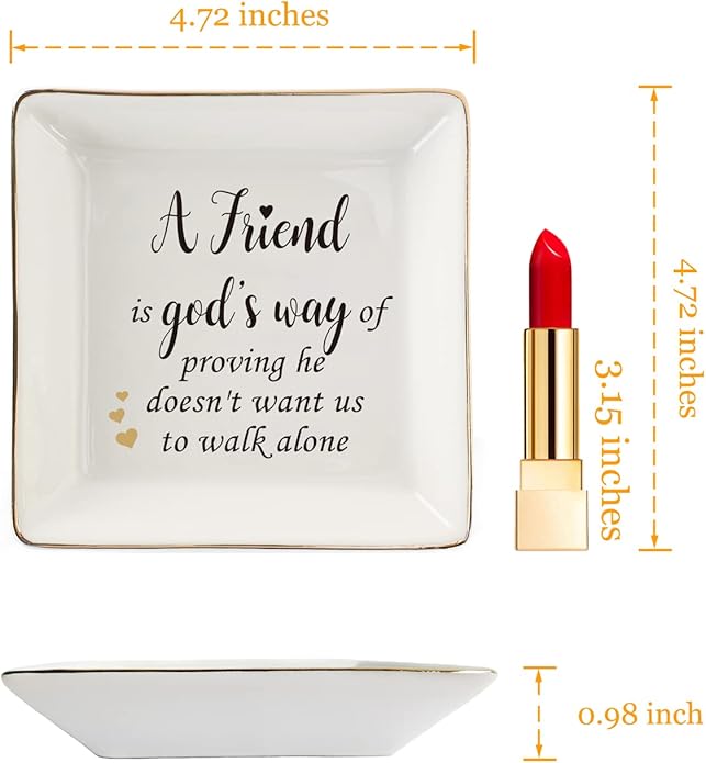 HOME SMILE Ceramic Ring Dish Jewelry Tray for Mom Sister Friends